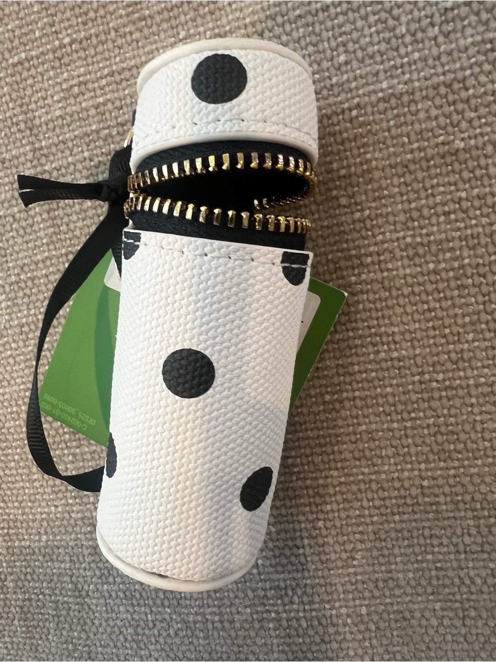 kate spade x Target Gold Heart Bag Charm & White Polka Dot Lipstick Case - Picture 7 of 8
